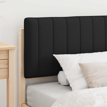 Letto con Testiera Rivestita Nero 90 x 190 cm Pino massello