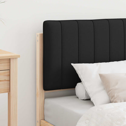 Letto con Testiera Rivestita Nero 75 x 190 cm
