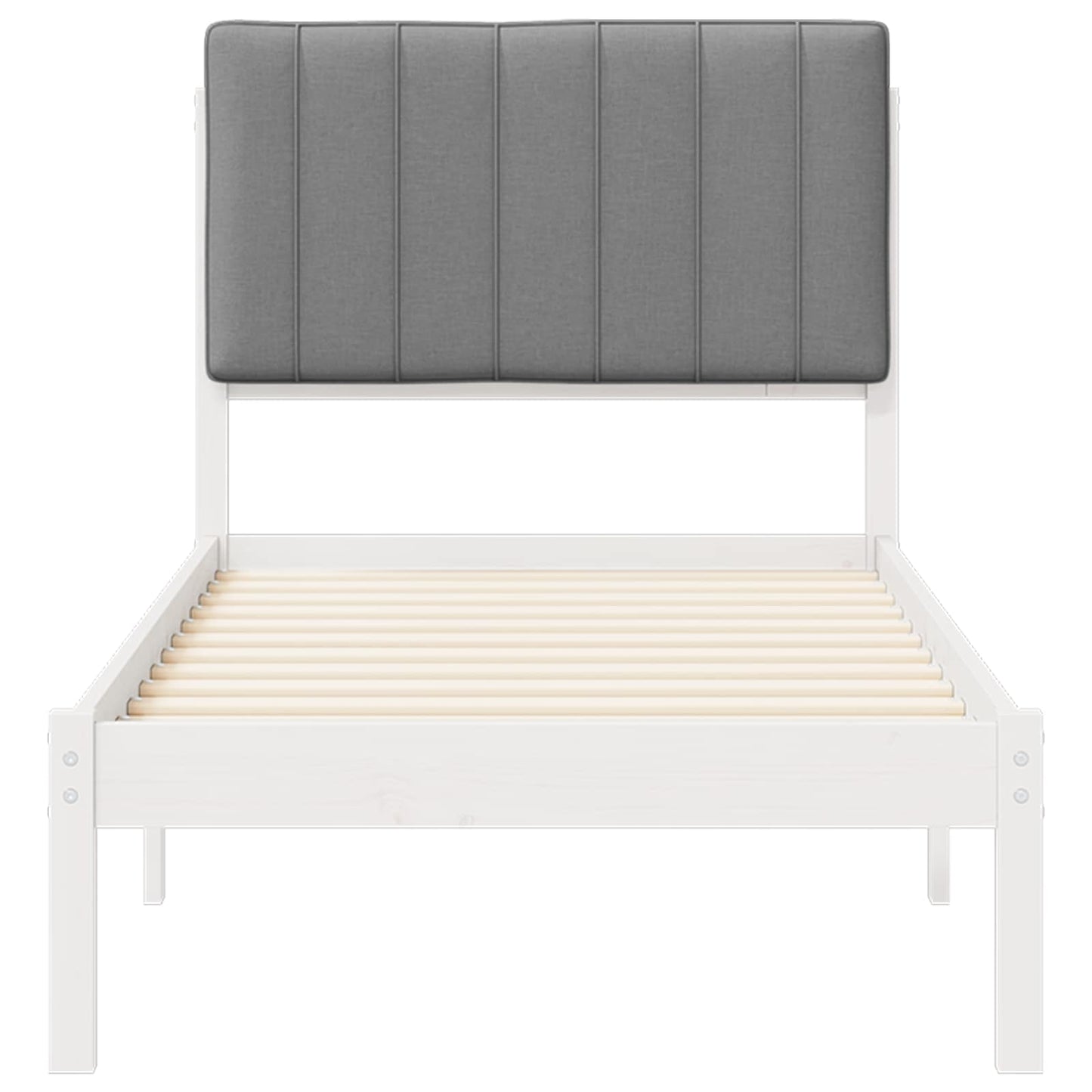 Letto con Testiera Rivestita Grigio chiaro 75 x 190 cm