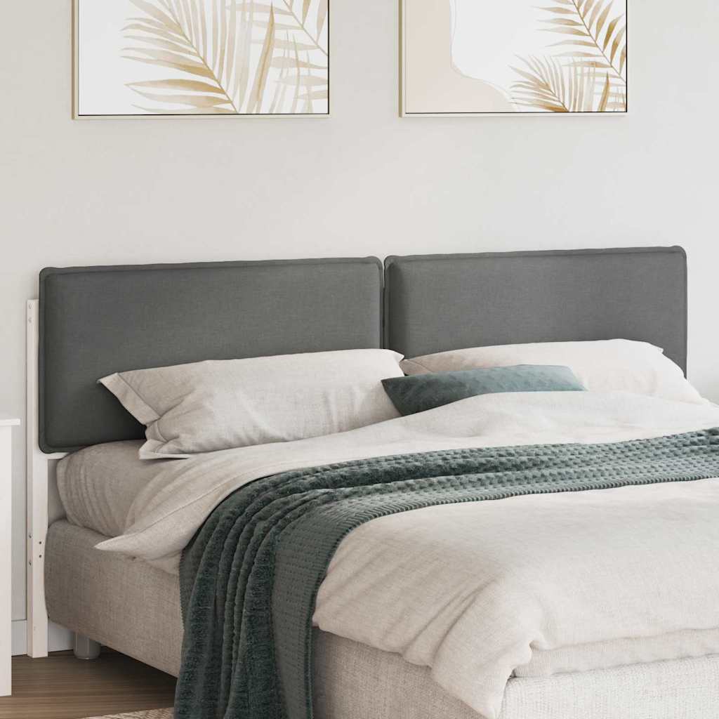 Testiera imbottita Bianco e grigio chiaro 180 cm Pino massello