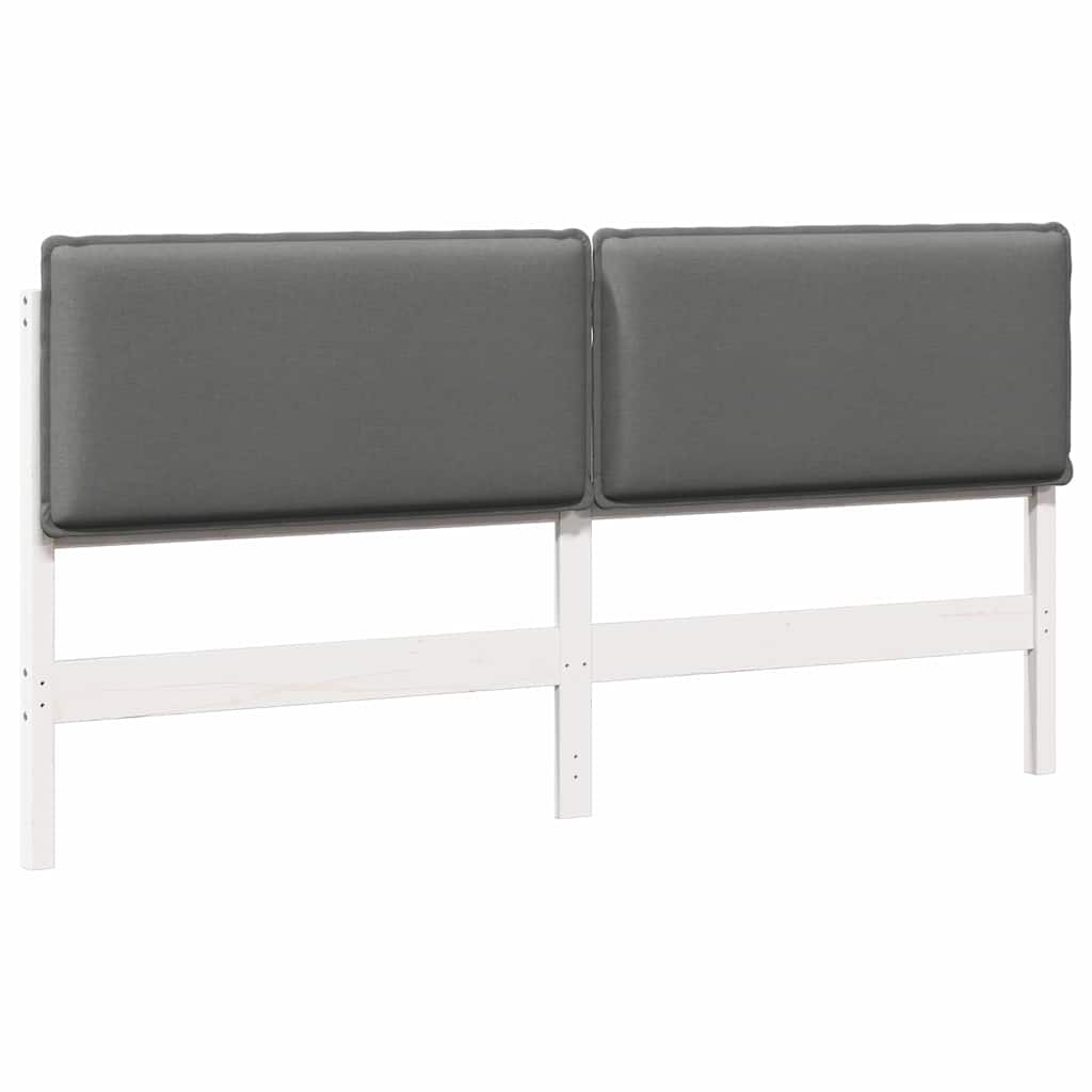 Testiera imbottita Bianco e grigio chiaro 180 cm Pino massello