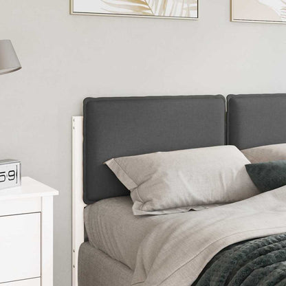Testiera imbottita Bianco e grigio chiaro 150 cm Pino massello