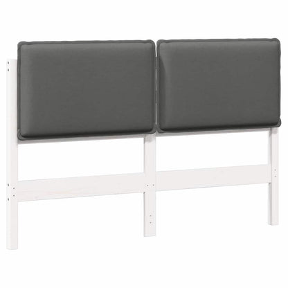 Testiera imbottita Bianco e grigio chiaro 140 cm Pino massello
