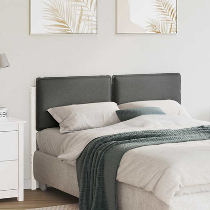 Testiera imbottita Bianco e grigio chiaro 120 cm Pino massello
