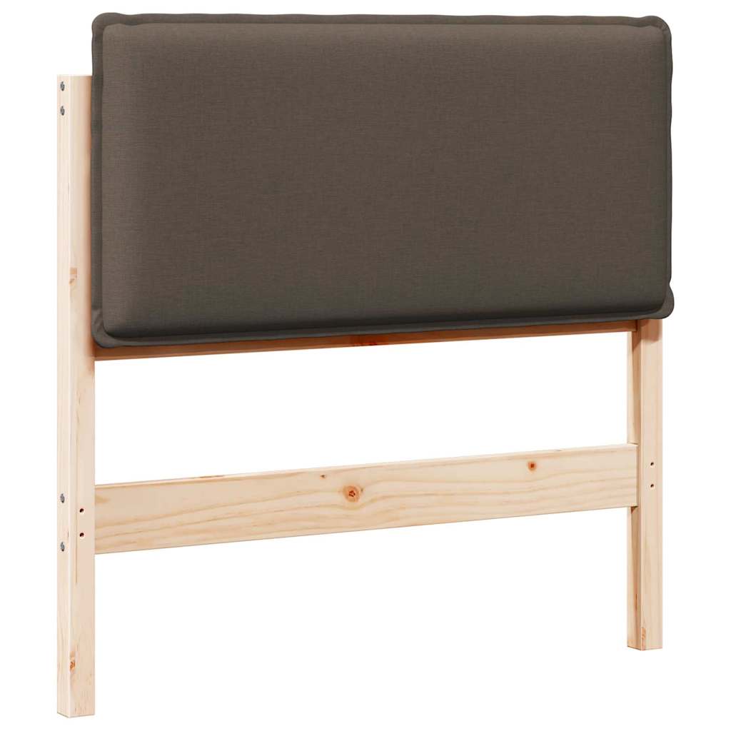 Testiera imbottita Grigio Naturale e Chiaro 80 cm Pino massello