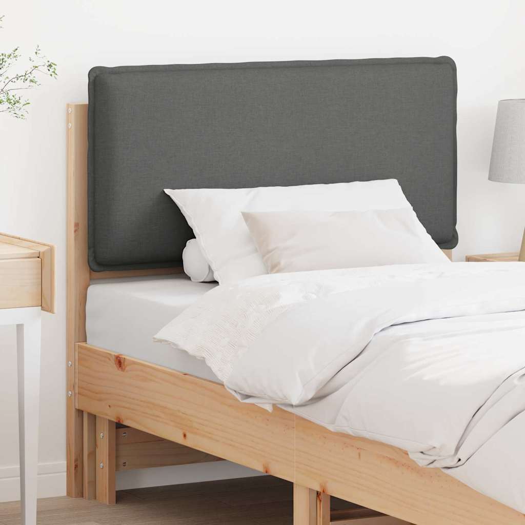 Testiera imbottita Grigio Naturale e Chiaro 75 cm Pino massello