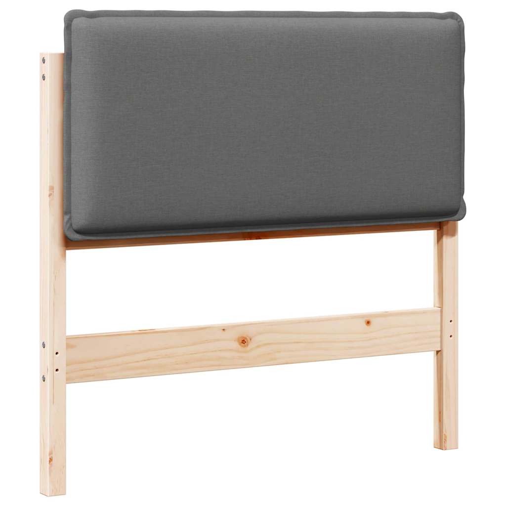 Testiera imbottita Grigio Naturale e Chiaro 75 cm Pino massello