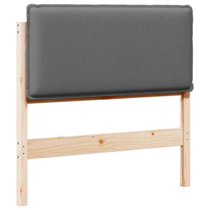 Testiera imbottita Grigio Naturale e Chiaro 75 cm Pino massello