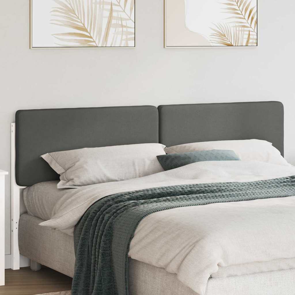 Testiera imbottita Bianco e grigio chiaro 180 cm Pino massello