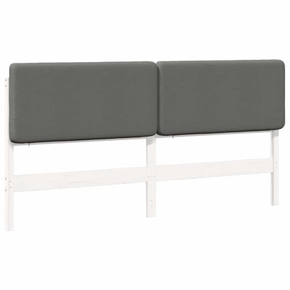 Testiera imbottita Bianco e grigio chiaro 180 cm Pino massello