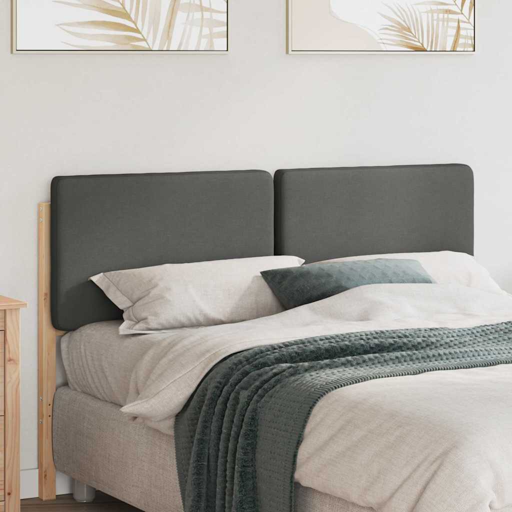Testiera imbottita Marrone e Grigio Chiaro 150 cm Pino massello
