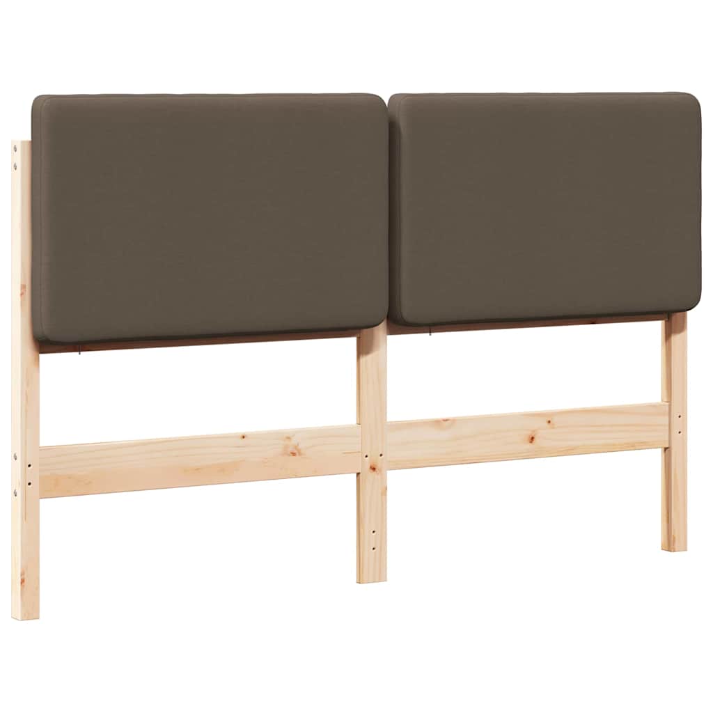 Testiera imbottita Marrone e taupe 140 cm Pino massello