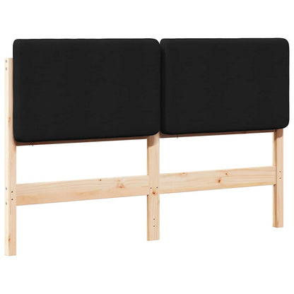 Testiera imbottita Marrone e Nero 120 cm Pino massello