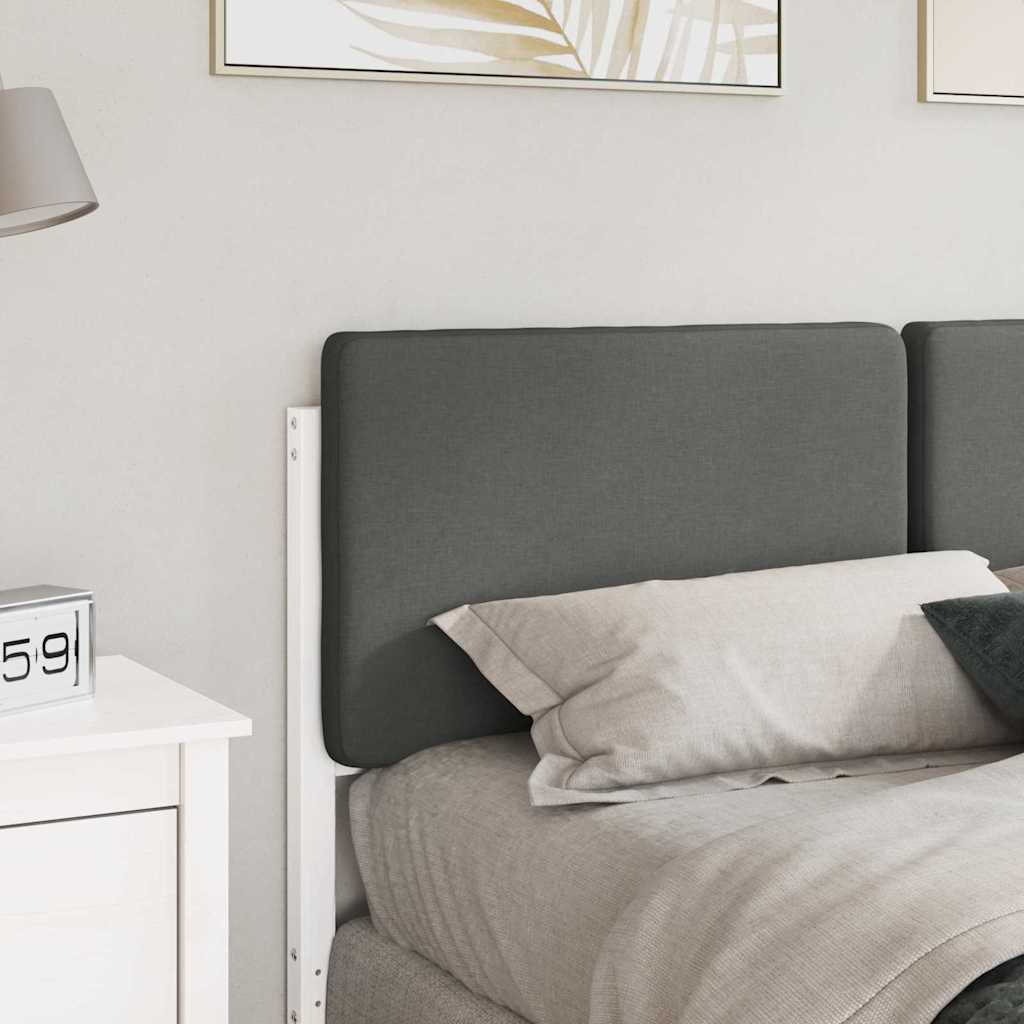 Testiera imbottita Bianco e grigio chiaro 120 cm Pino massello