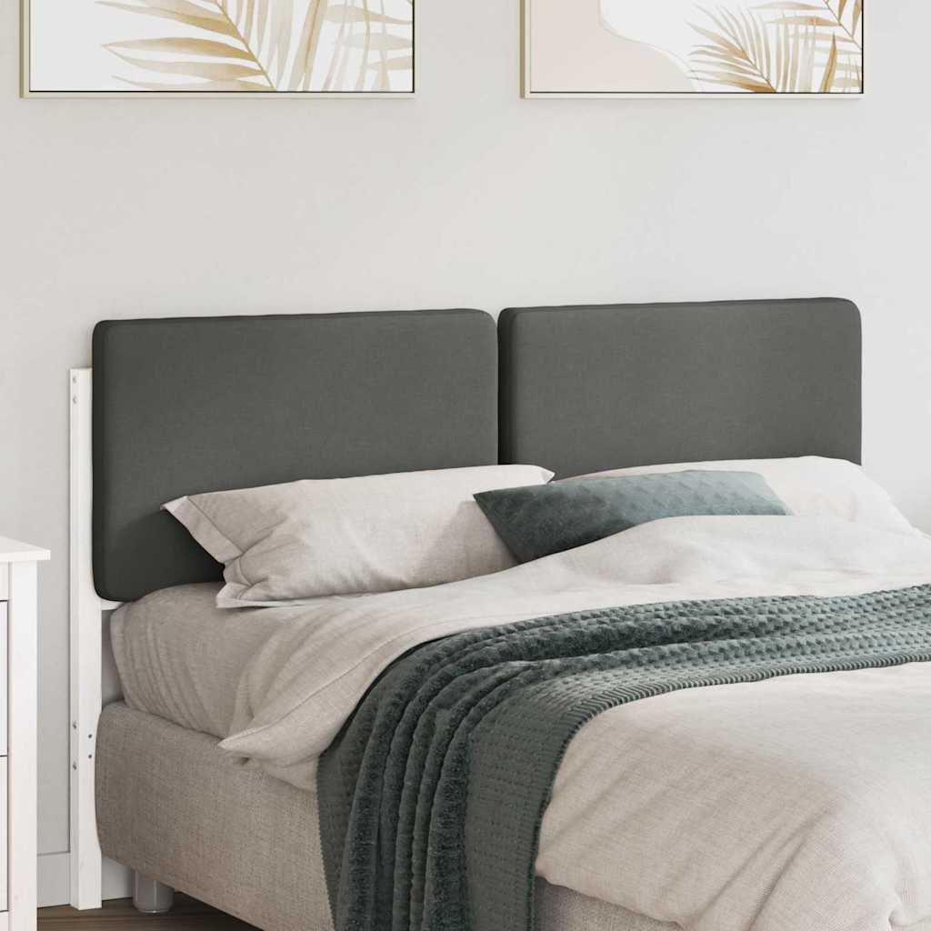 Testiera imbottita Bianco e grigio chiaro 120 cm Pino massello