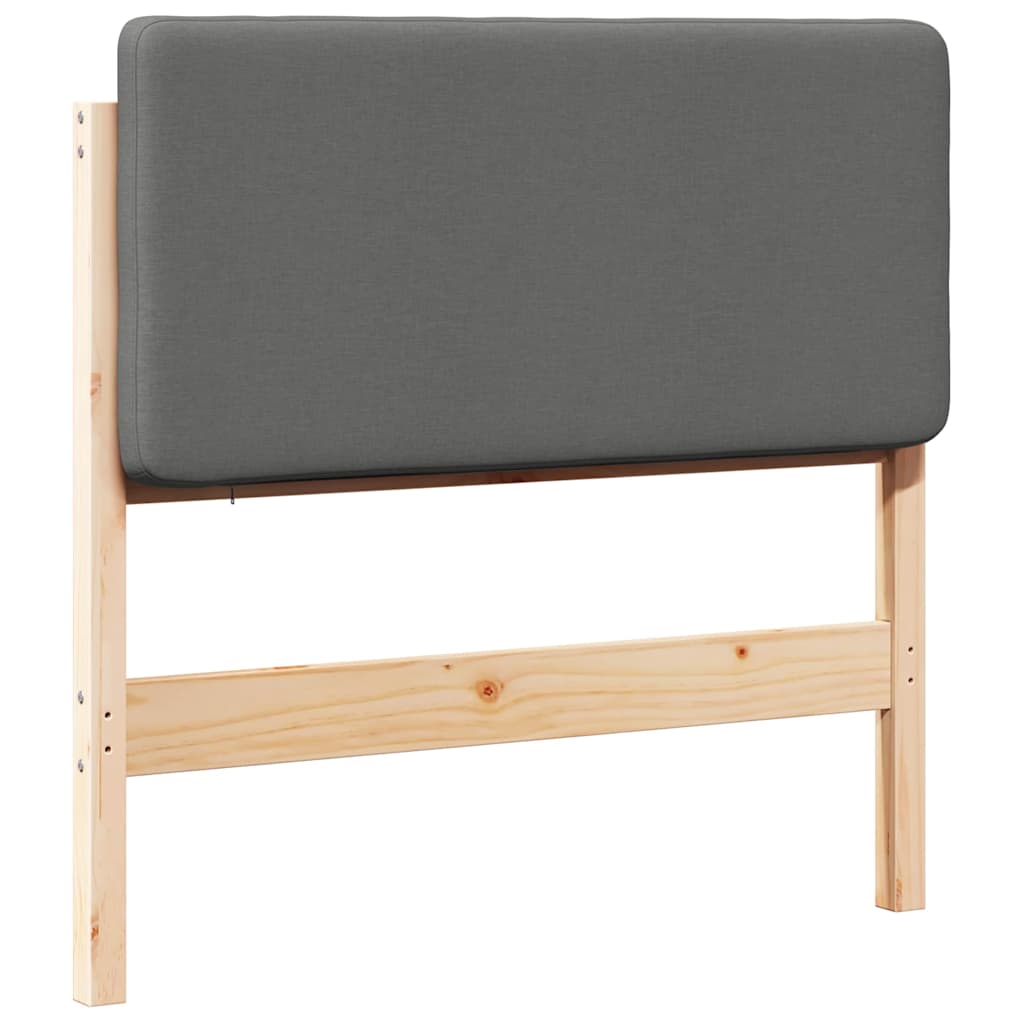 Testiera imbottita Marrone e Grigio Chiaro 90 cm Pino massello