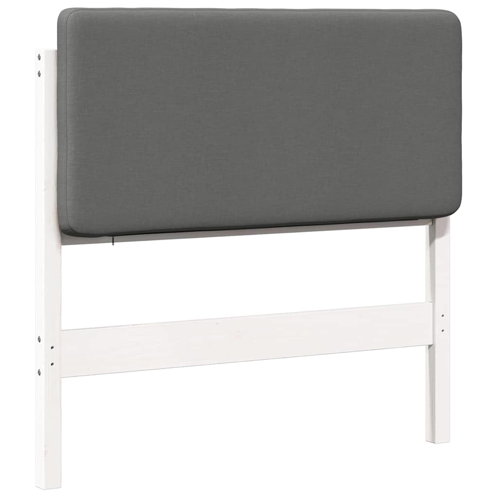 Testiera imbottita Bianco e grigio chiaro 90 cm Pino massello