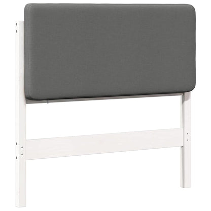 Testiera imbottita Bianco e grigio chiaro 90 cm Pino massello