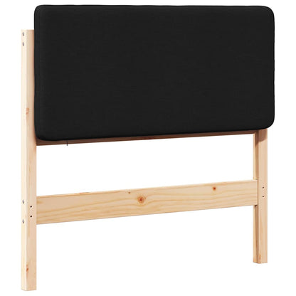 Testiera imbottita Marrone e Nero 75 cm Pino massello
