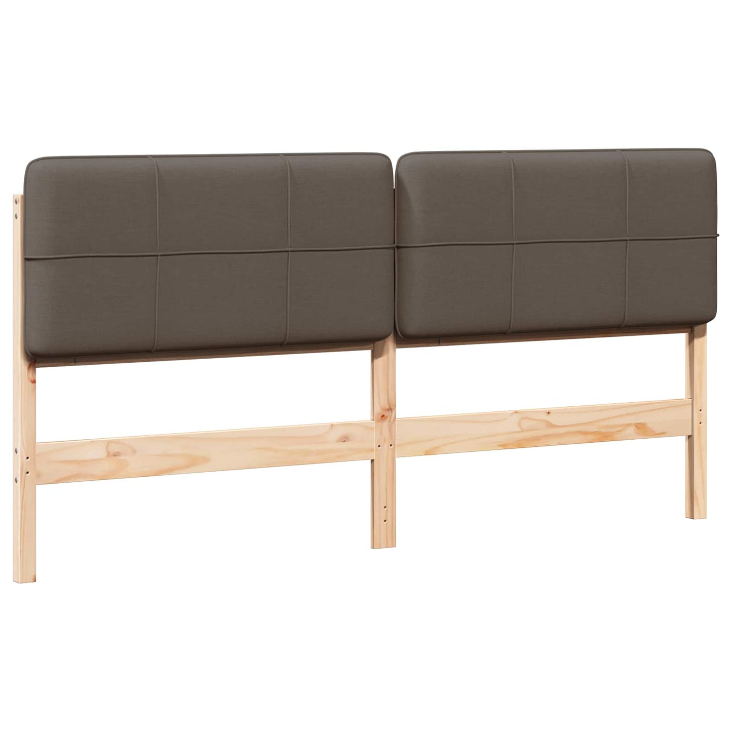 Testiera imbottita Marrone e taupe 180 cm Pino massello