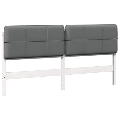 Testiera imbottita Bianco e grigio chiaro 180 cm Pino massello