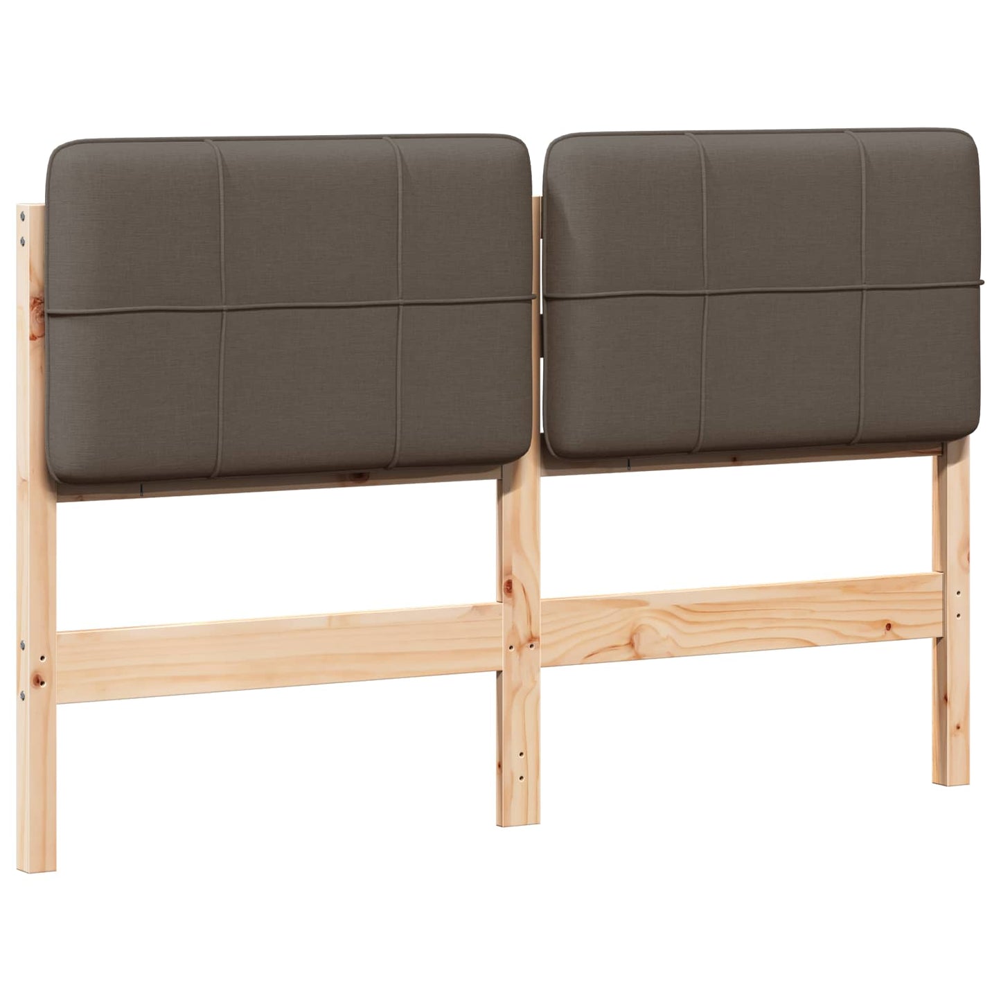 Testiera imbottita Marrone e taupe 135 cm Pino massello
