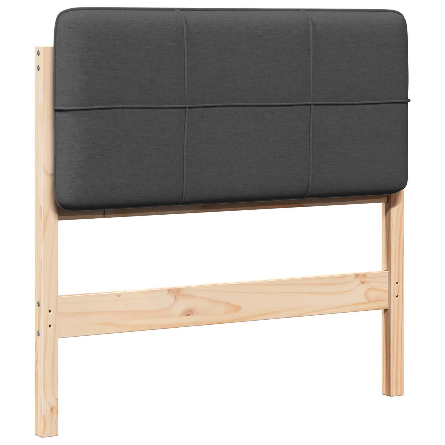 Testiera imbottita Marrone e grigio scuro 90 cm Pino massello