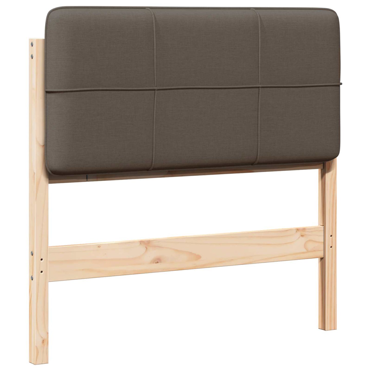 Testiera imbottita Marrone e taupe 80 cm Pino massello