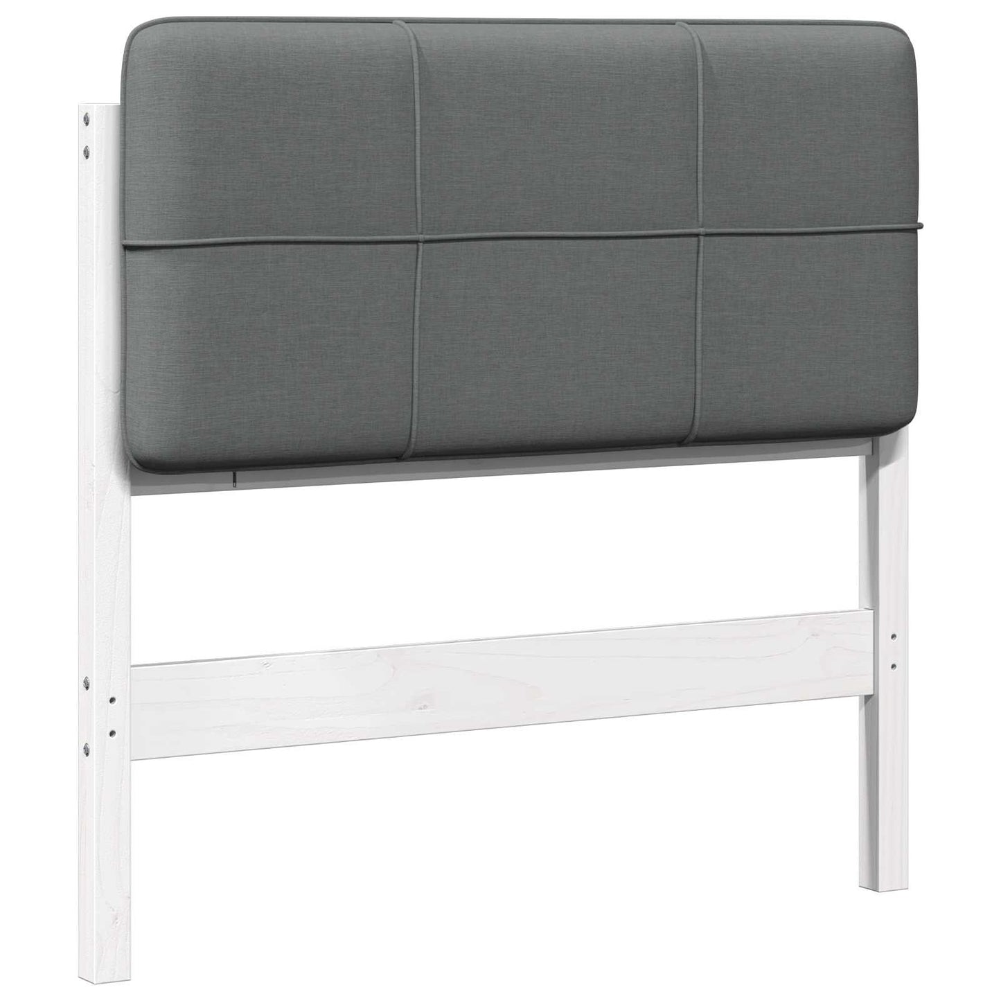 Testiera imbottita Bianco e grigio chiaro 80 cm Pino massello