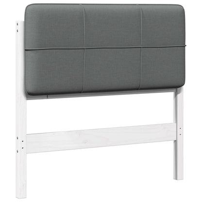 Testiera imbottita Bianco e grigio chiaro 80 cm Pino massello