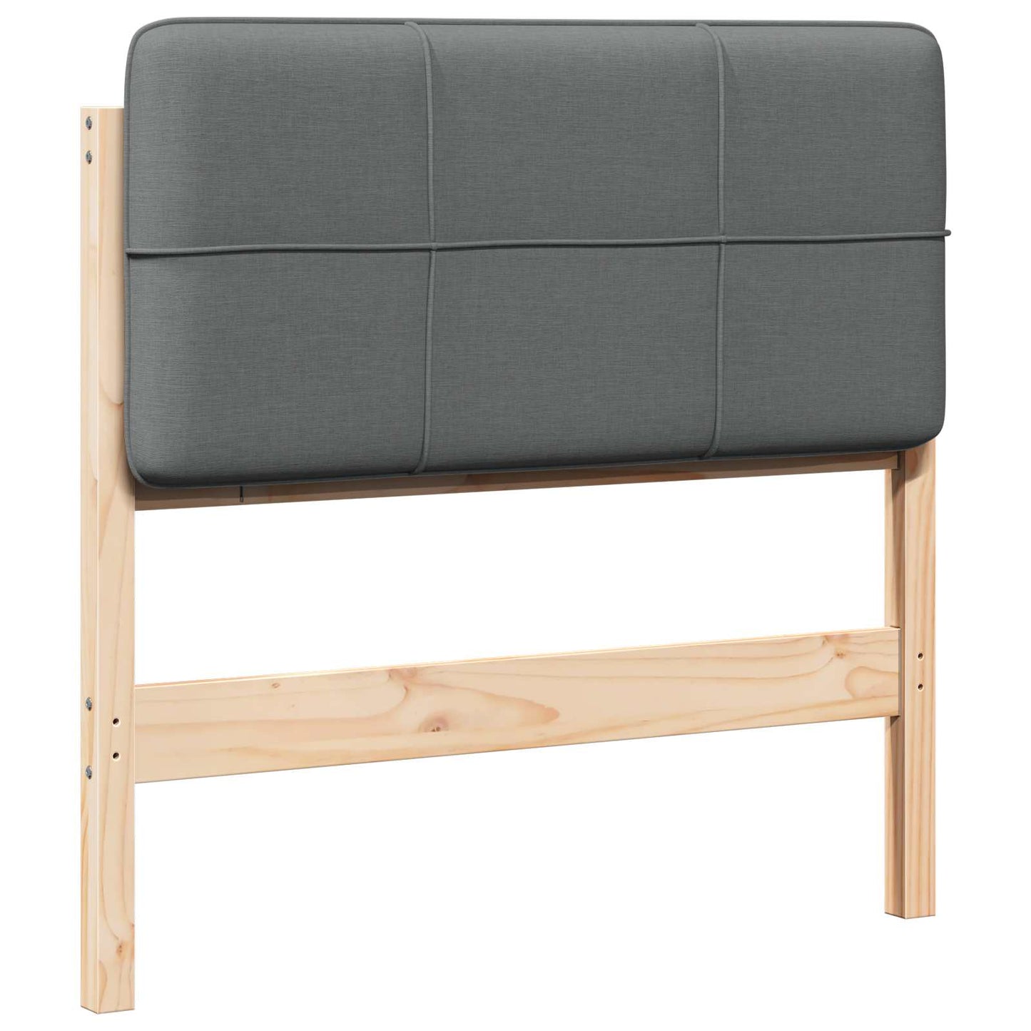 Testiera imbottita Marrone e Grigio Chiaro 75 cm Pino massello