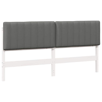Testiera imbottita Bianco e grigio chiaro 200 cm Pino massello