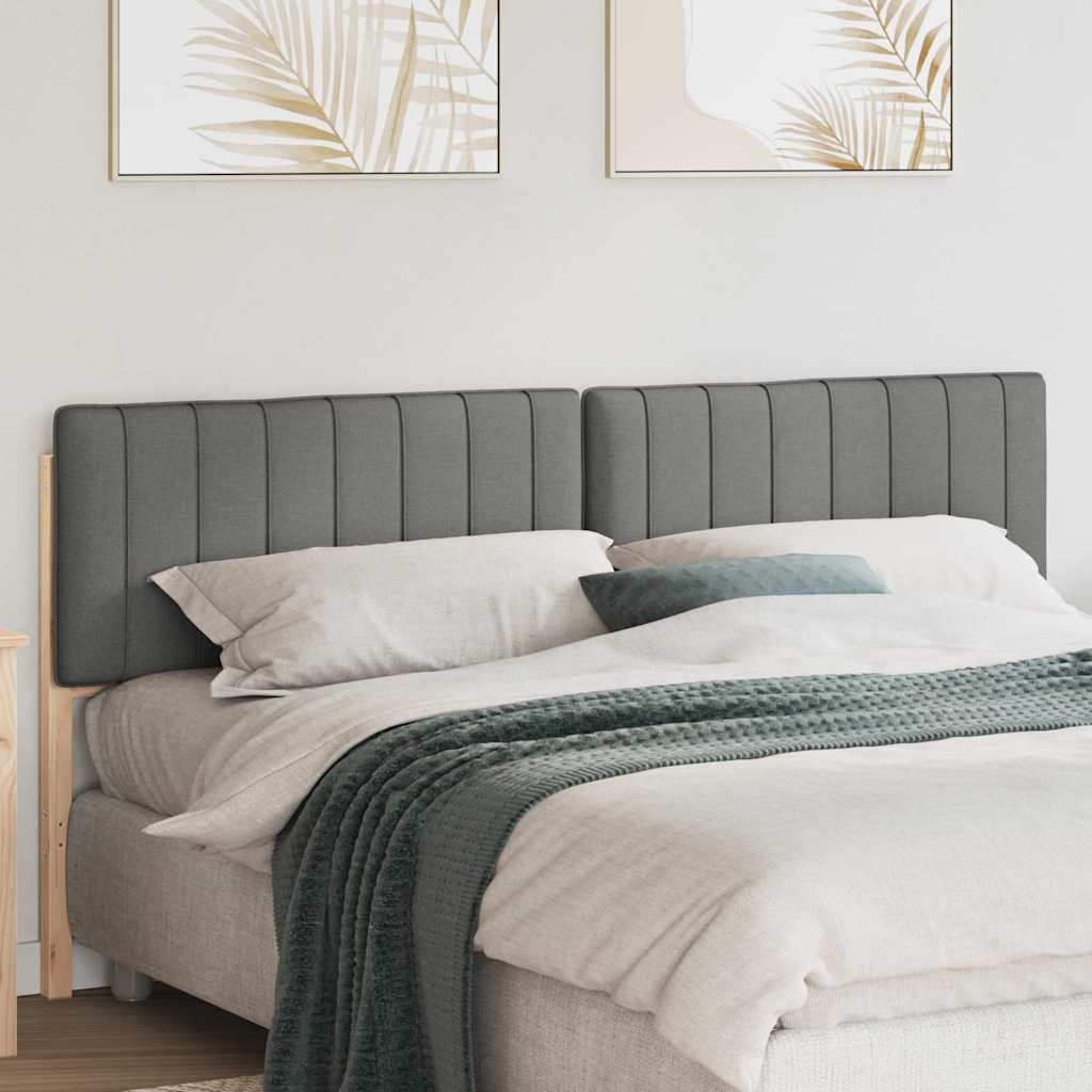 Testiera imbottita Marrone e Grigio Chiaro 180 cm Pino massello
