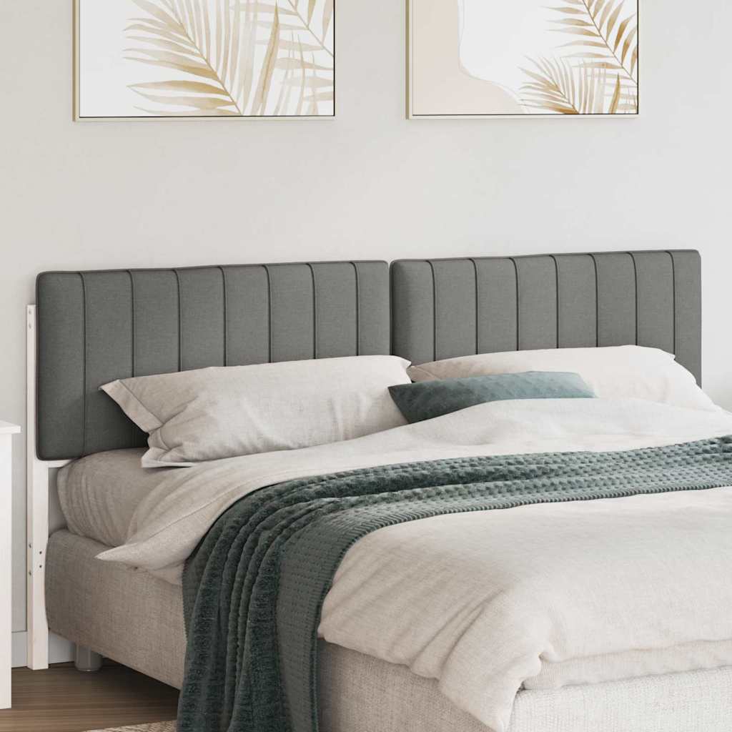 Testiera imbottita Bianco e grigio chiaro 180 cm Pino massello