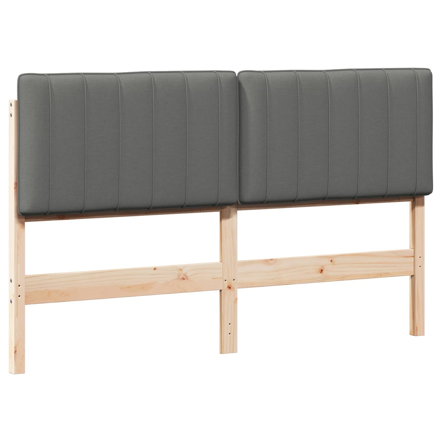 Testiera imbottita Marrone e Grigio Chiaro 160 cm Pino massello