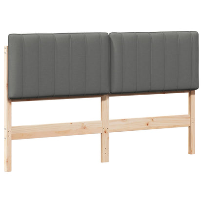 Testiera imbottita Marrone e Grigio Chiaro 160 cm Pino massello