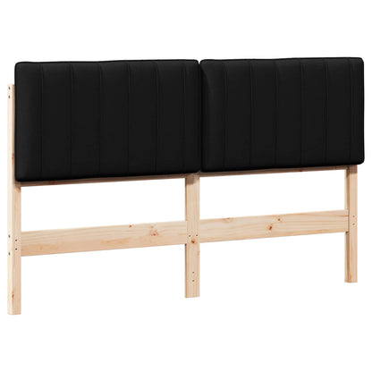 Testiera imbottita Marrone e Nero 160 cm Pino massello
