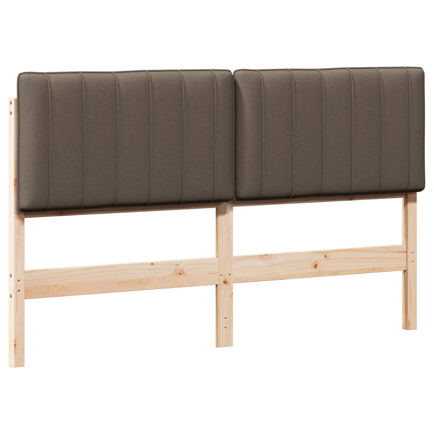Testiera imbottita Marrone e taupe 160 cm Pino massello