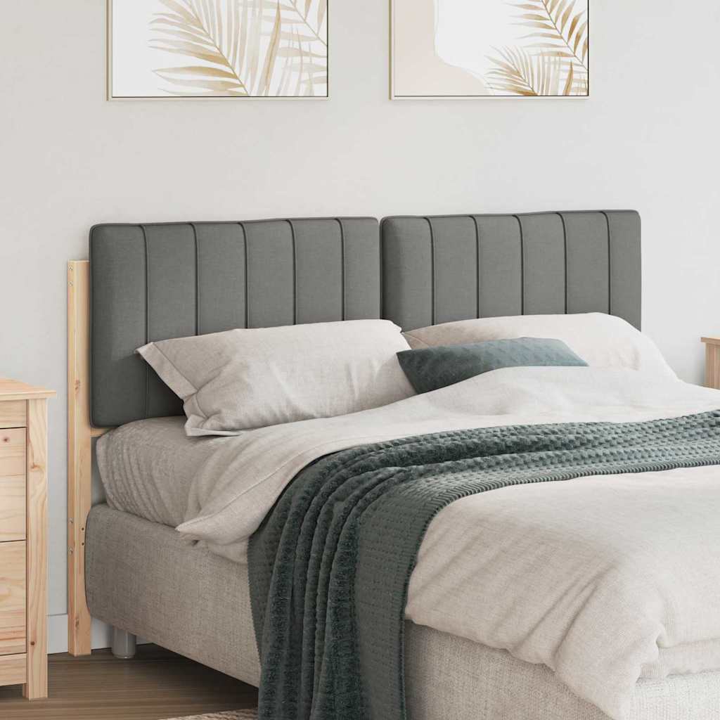 Testiera imbottita Marrone e Grigio Chiaro 140 cm Pino massello