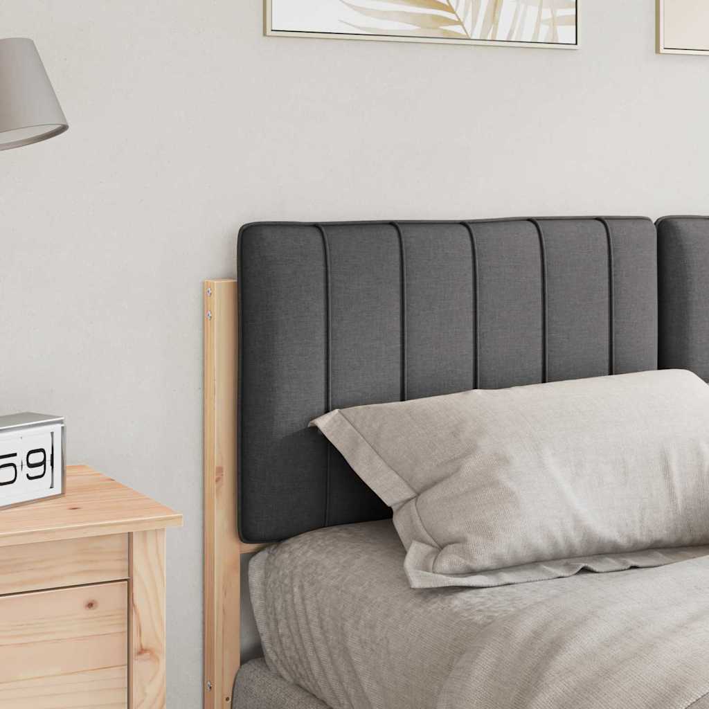 Testiera imbottita Marrone e grigio scuro 140 cm Pino massello