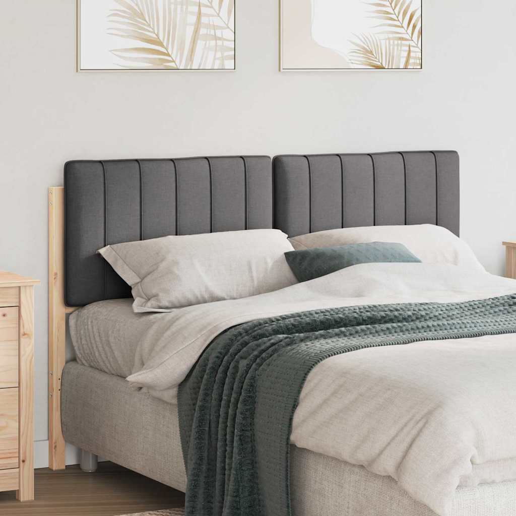 Testiera imbottita Marrone e grigio scuro 140 cm Pino massello