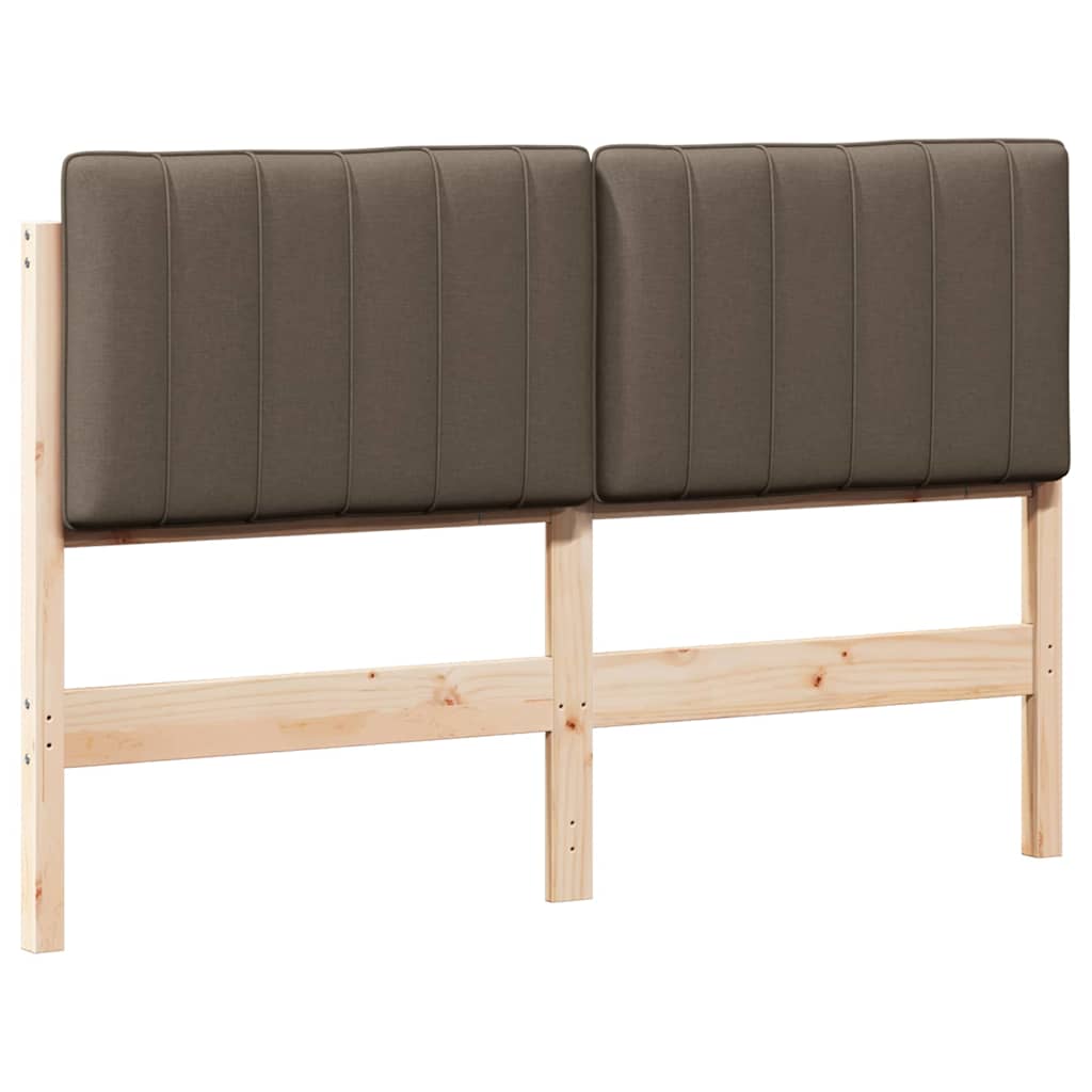 Testiera imbottita Marrone e taupe 135 cm Pino massello