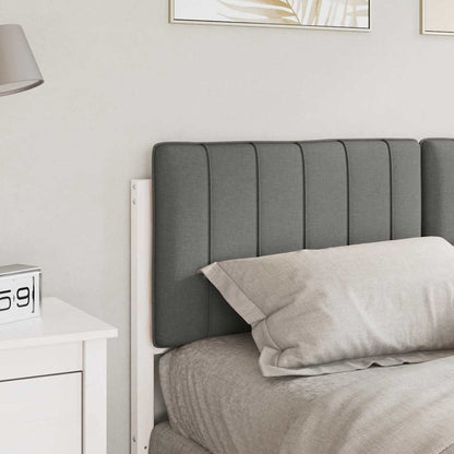 Testiera imbottita Bianco e grigio chiaro 135 cm Pino massello