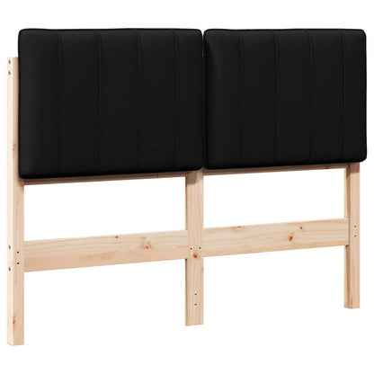 Testiera imbottita Marrone e Nero 120 cm Pino massello
