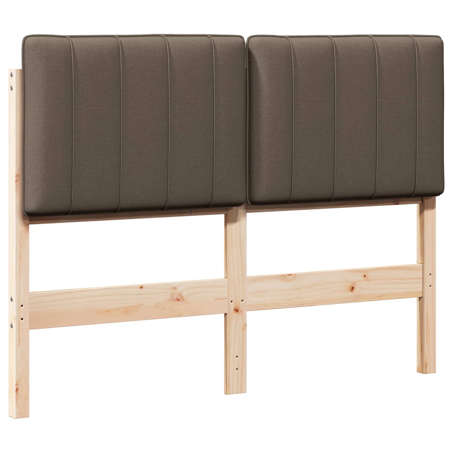 Testiera imbottita Marrone e taupe 120 cm Pino massello