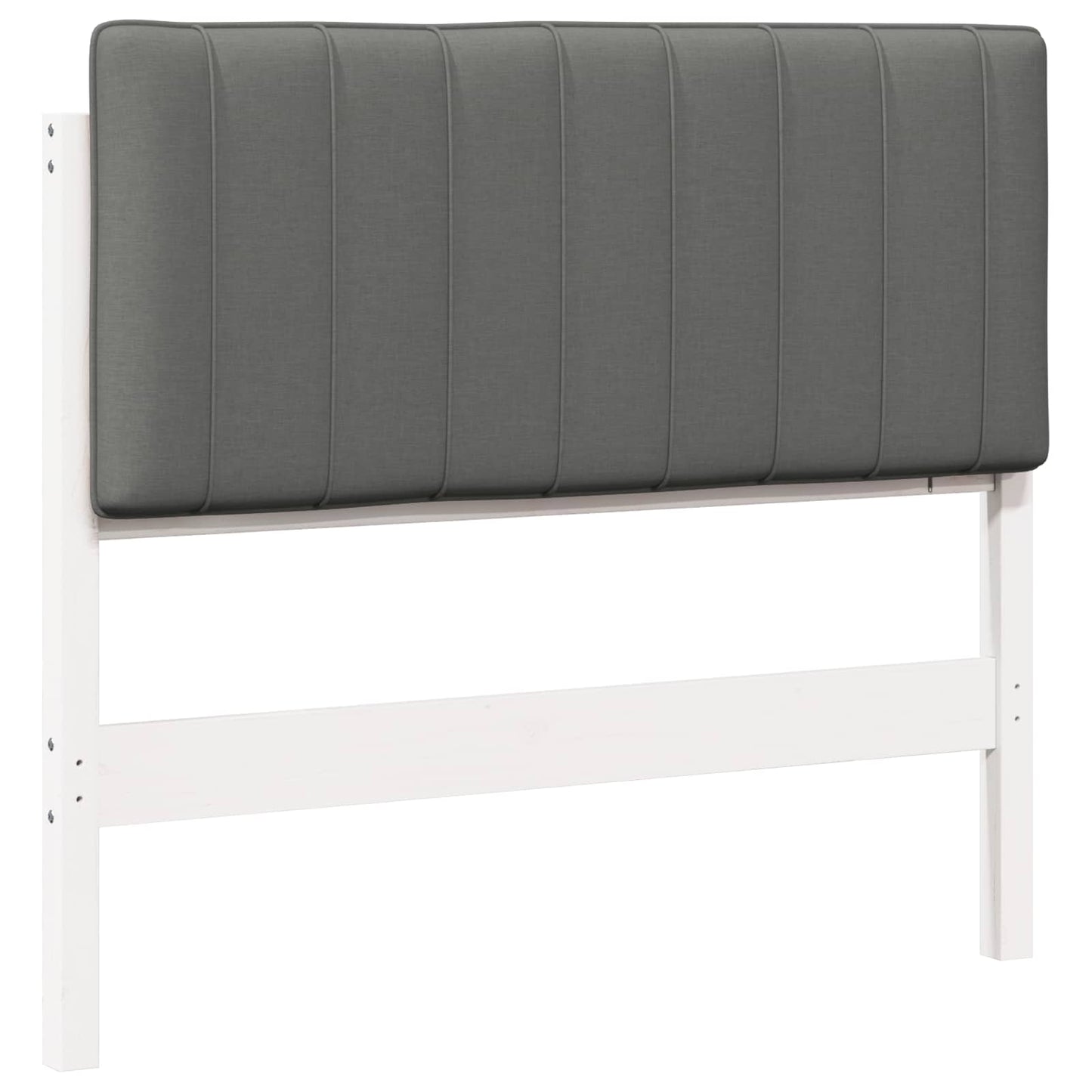 Testiera imbottita Bianco e grigio chiaro 100 cm Pino massello