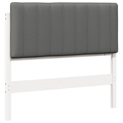 Testiera imbottita Bianco e grigio chiaro 100 cm Pino massello