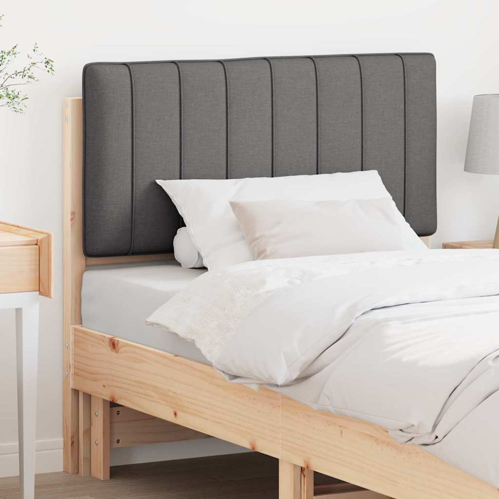 Testiera imbottita Marrone e grigio scuro 90 cm Pino massello