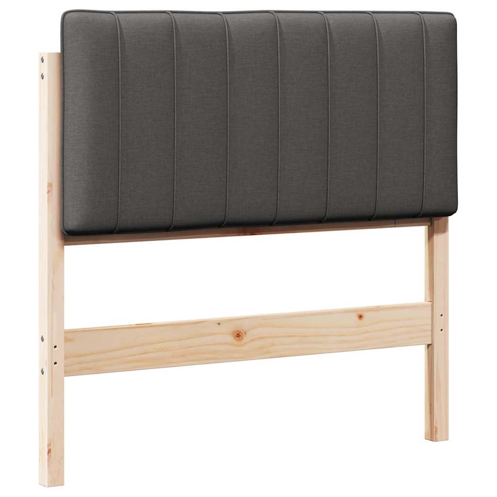 Testiera imbottita Marrone e grigio scuro 90 cm Pino massello