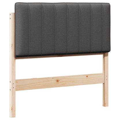 Testiera imbottita Marrone e grigio scuro 90 cm Pino massello